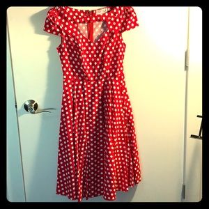 Red polka dots dress